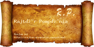 Rajtár Pompónia névjegykártya